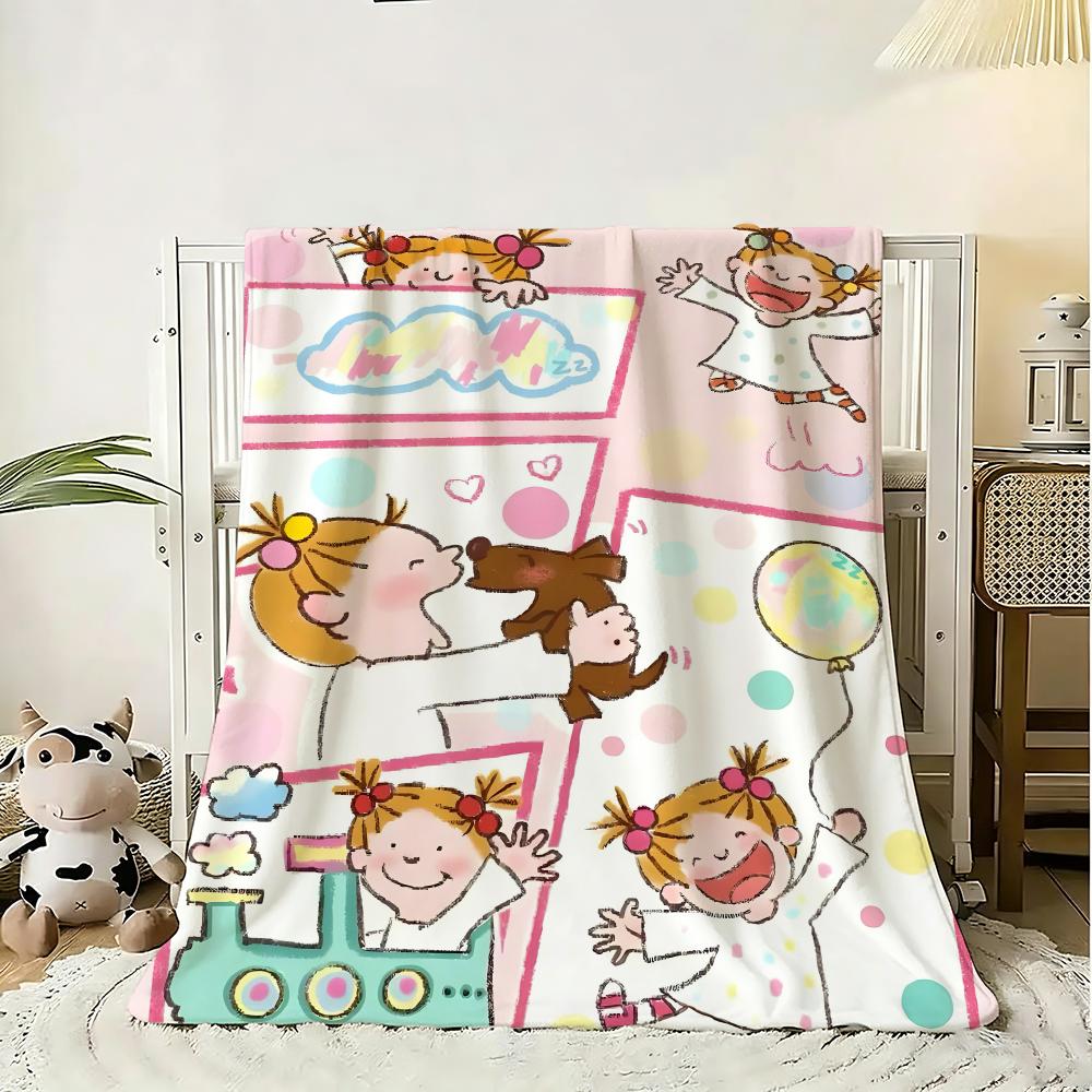 cute cartoon funny girl art c-cocos chan Throw 240g Flannel Blanket Lightweight Soft Skin-friendly Summer Thin Throw Blanket