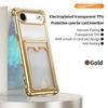 Plating Clear Shockproof Case for iPhone 17 Air 17 Pro Max 16 Plus 15 14 13 12 Mini 11Pro Wallet Card Slot Holder Soft Silicone Cover