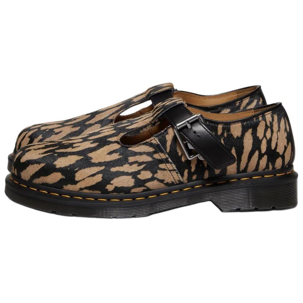 Dr. Martens T-Bar Leather Casual Versatile Mary Jane Shoes Men Shoes Leopard-Print 32135526
