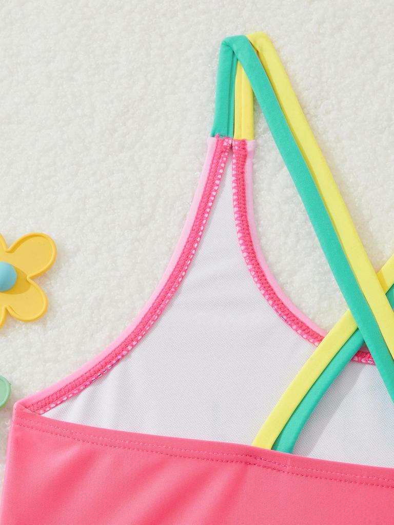 2025NEW Cute Pony Print One-Piece Swimsuit for Kids – Cartoon Princess Hot Spring Swimwear