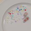 200Pcs Colorful Mermaid Bubble Bead Nail Art Accessories Flat Candy Colored Semi-Circular Diamond Nail Decoration