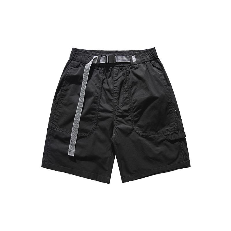 Anyang Men's 2024 Summer Workwear Trend Loose Mid-Length Belted Casual Shorts