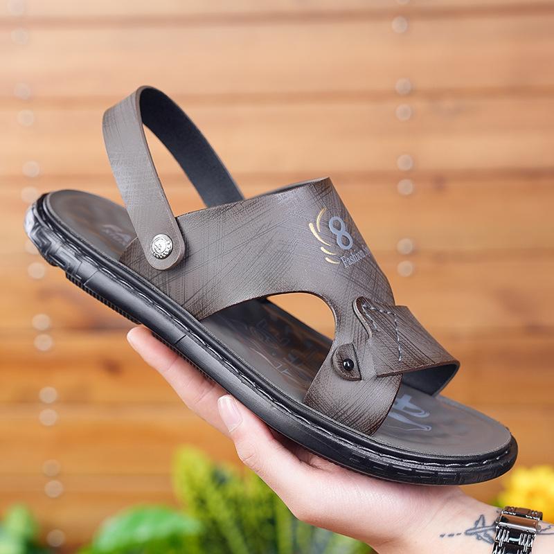 Beach shoes men's 2025 summer slippers men's versatile breathable non-slip men's sandals trendy beach shoes