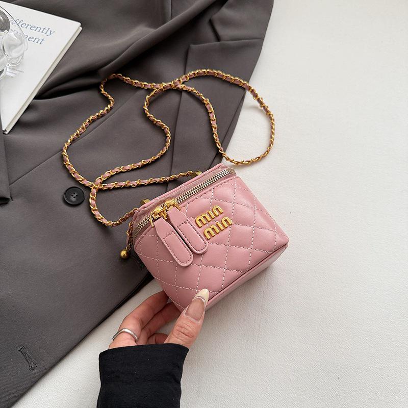 Шикарная мини-сумка через плечо: Ароматный Стиль Кроссбоди с Цепочкой розовый
