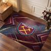 West Ham United Football Print Crystal Velvet Rug, Comfortable Water Absorbent Non Slip Indoor Floor Carpet
