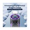 Portable Air Cooling Turbo Fan 3600mAh 100 Wind Speeds Adjustable Outdoor Foldable Handheld Fan with Lanyard White