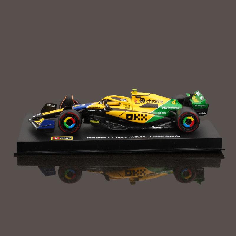 Bburago 1:43 McLaren MCL38 2024 Monaco F1 Race Alloy Car Model