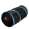 Collapsible Polyester Pet Cat Tunnel Tubes Toy with Crinkle Crackle Paper Peephole Rattle Ball Play Happy