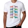 Dachshund Color Parade Tshirt Sun Block Outdoor Tshirt