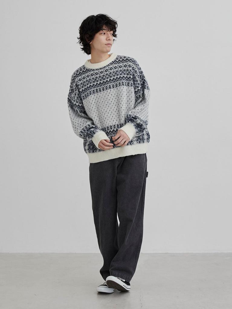 Cohen Washable Fair Isle Crew Neck Knit 75306460071 6970 DK.GREEN(69) L