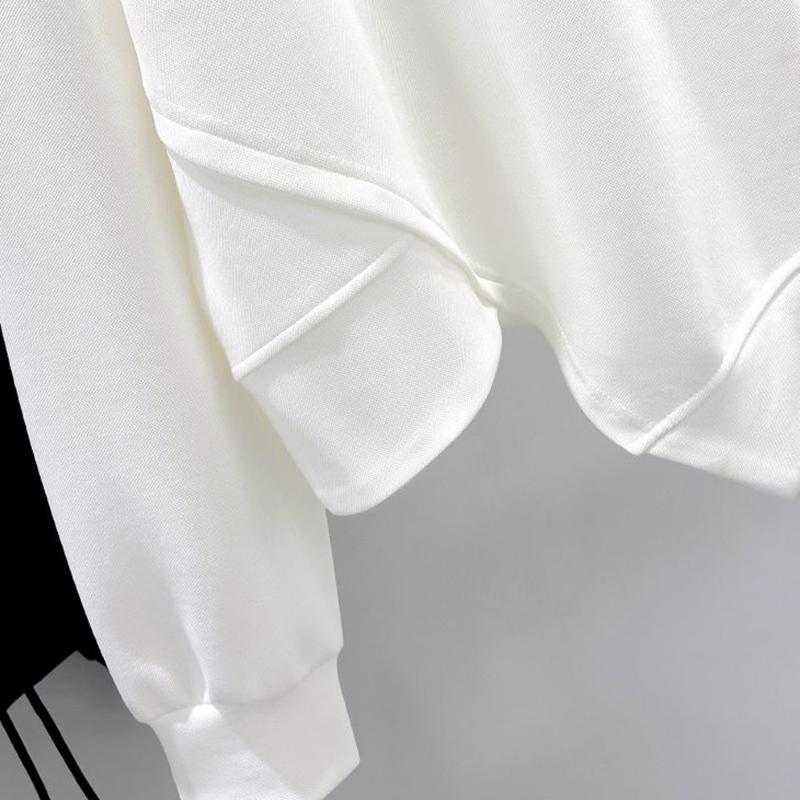 Korean Fashion Solid Color Hoodless Sweatshirt Women's Spring Autumn Temperament Loose Thin Niche Design Short