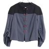 VALENTINO Grey x Black Cashmere 100 Crop Blouson Jacket 6 Black x grayUsed