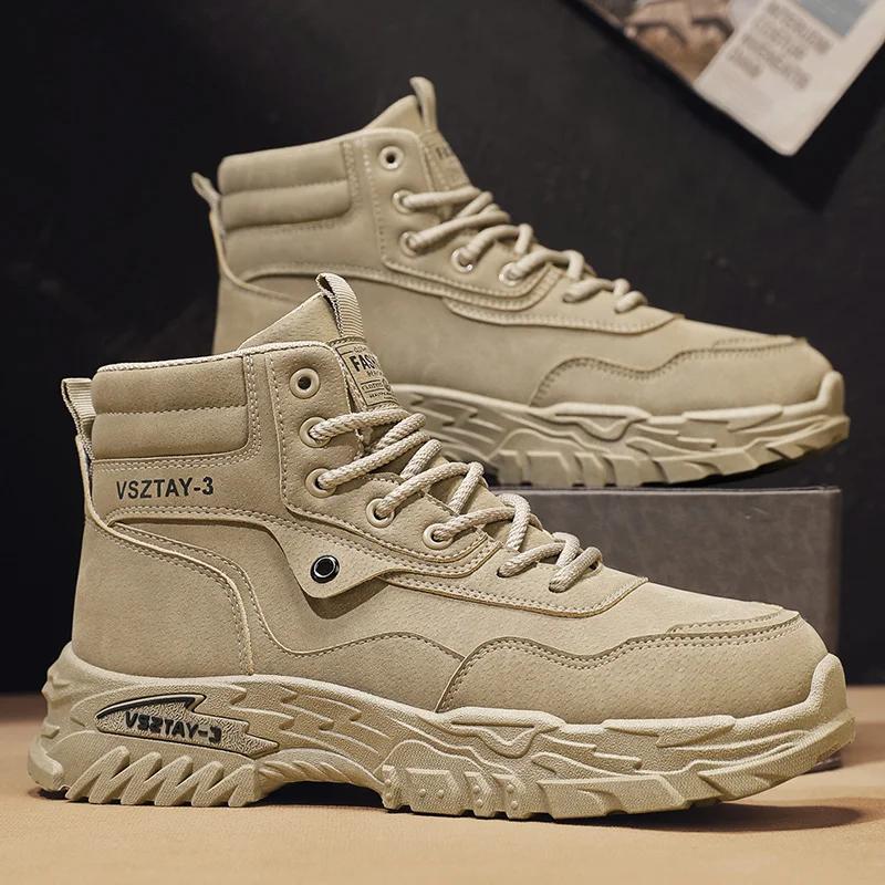 2026 Neue Herbst-Winter-Schuhe für Herren Outdoor Rutschfest Verschleißfest Kurze Stiefel Mode Komfort Freizeit Herrenschuhe Botas Hombre