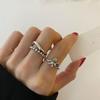 Adjustable Art Deco Geometric Ring Retro Wave Multi-layer Design Fashion Personality Unisex Ins Trendy Finger Ring