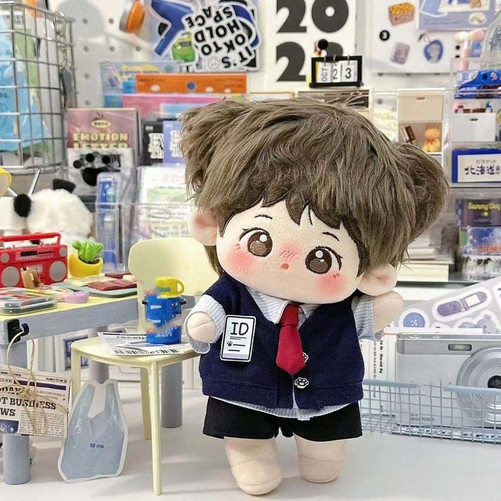 Tulip Idol Plush Doll Clothes Plaid 20cm Cotton Doll Outfit Preppy Cotton Doll‘s Clothes  Kids