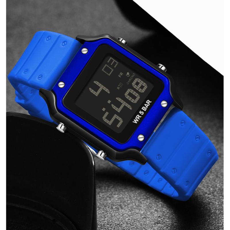 SANDA Electronic Watch Multifunctional Waterproof Sports Electronic Watch Fashion Trend Silicone Band Electronic Watch