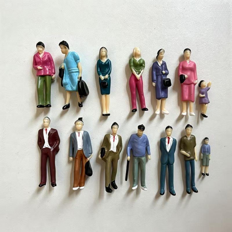 Set of 14 Miniature Model People for Sand Table Display