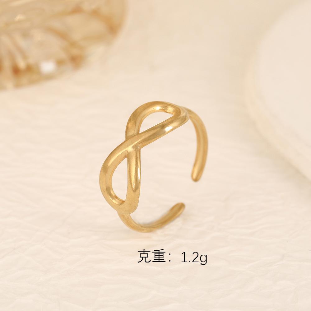Stainless Steel Gold Color Rings Women Trendy Heart Moon Star Snake Open Rings Geometric Zircon Birthday Gift Wholesale