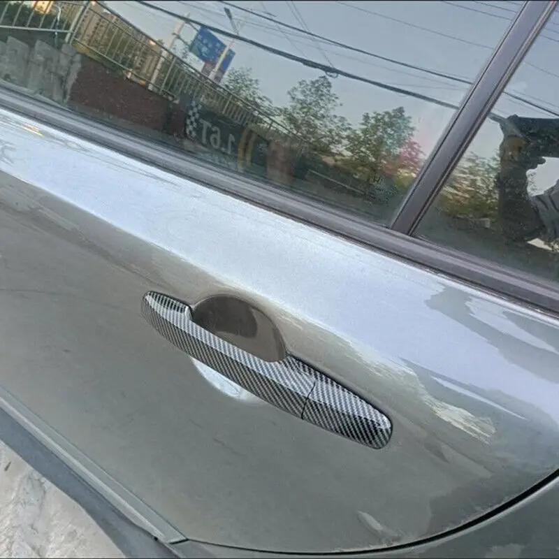For Honda Civic Coupe 2 Door 2006 2007 2008 2009 2010 2011 Car Carbon Fiber Style Exterior Door Handle Moulding Cover Trim Decor
