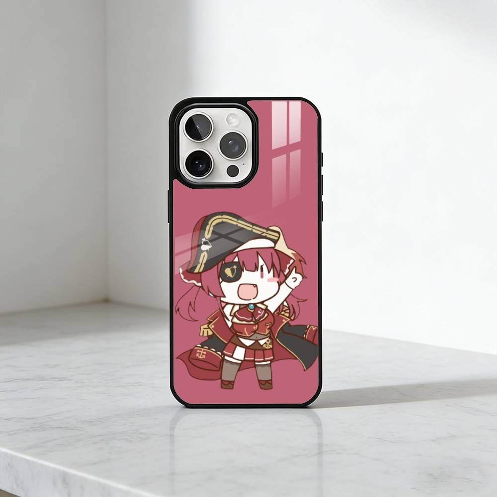 Houshou Marine Holo Pronted Phone Case For iPhone17,16,15,14,13 Plus,Pro Max Magnetic For Magsafe Wireless Charging