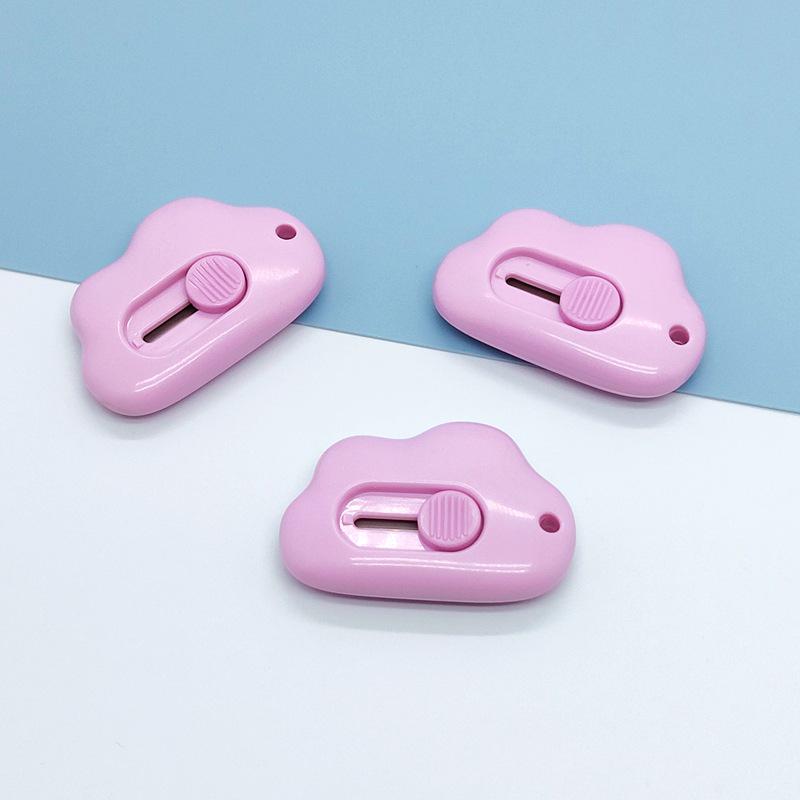 

High-Quality Girlish Craft Knife: Cute Click Pen Design, Ideal for Paper Cutting, Carving, and Planning Tasks. Cloud Craft Knife