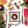 20pcs Disposable Napkins with Garland Pattern Print for Wedding,Parties,and Daily Use for Thanksgiving Fall Christmas Table Decoration