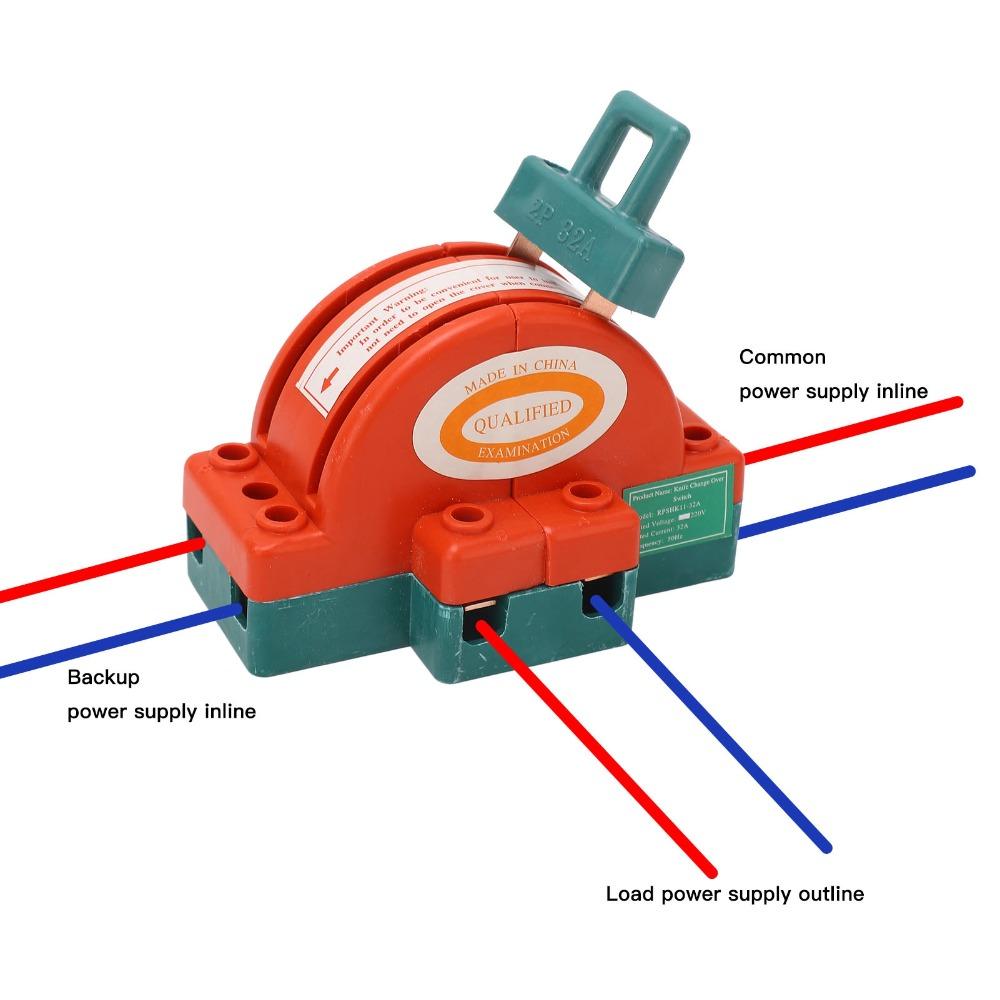AC230V Interruptor Seccionador 32A Chave Comutadora Chave de Lâmina Dupla Aplicação de Comutação