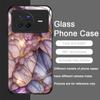 Stylish Purple-Crystal Marble Texture Tempered Glass Phone Case for OPPO Reno 13F 12 11 10 ProPlus Find X8 X3 Lite A58 A94 Cover