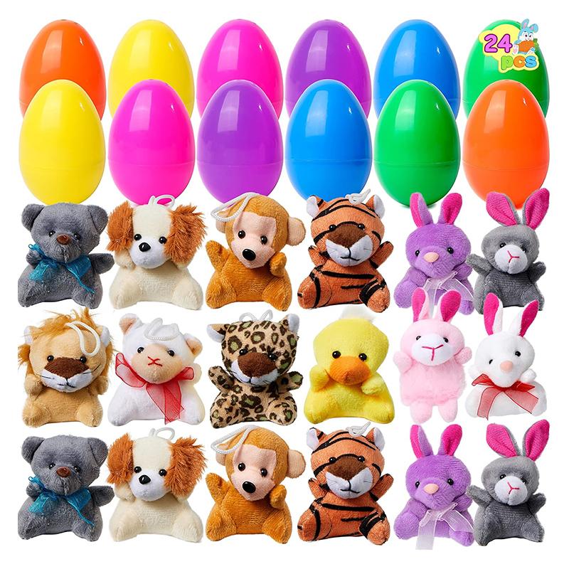 Prefilled Easter Eggs Of Mini Stuffed Animal Plush Toys For Kids Party Favors Classroom Prize Supplies