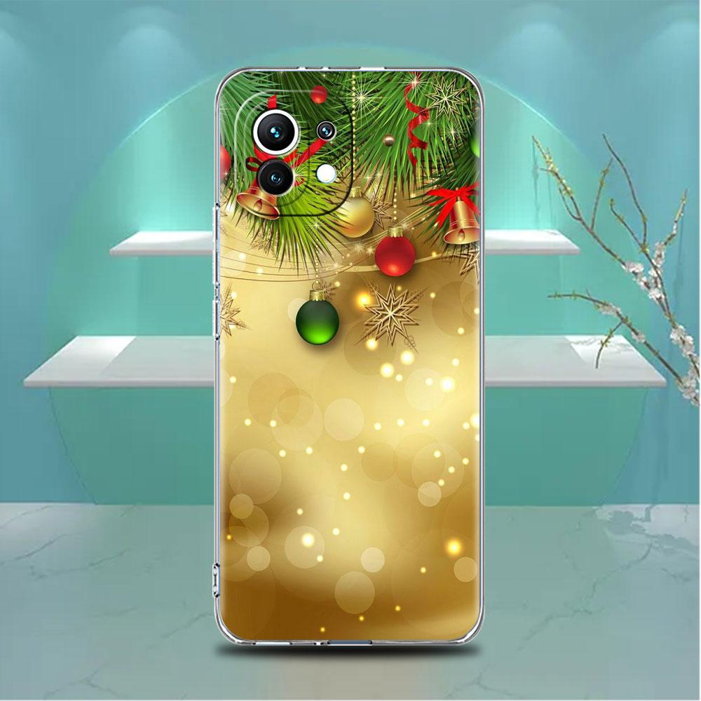 Snowflake Snow Christmas Clear Case For Xiaomi Mi Poco X3 NFC M3 Pro F3 F1 11 Lite 12 Note 10 11T 9T Transparent Phone Cover