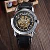 Orologi Scheletro Automatici Meccanici di Lusso delle Migliori Marche Cinturino in PU Moda Casual Orologi da Uomo Relogio Masculino Winner GOER