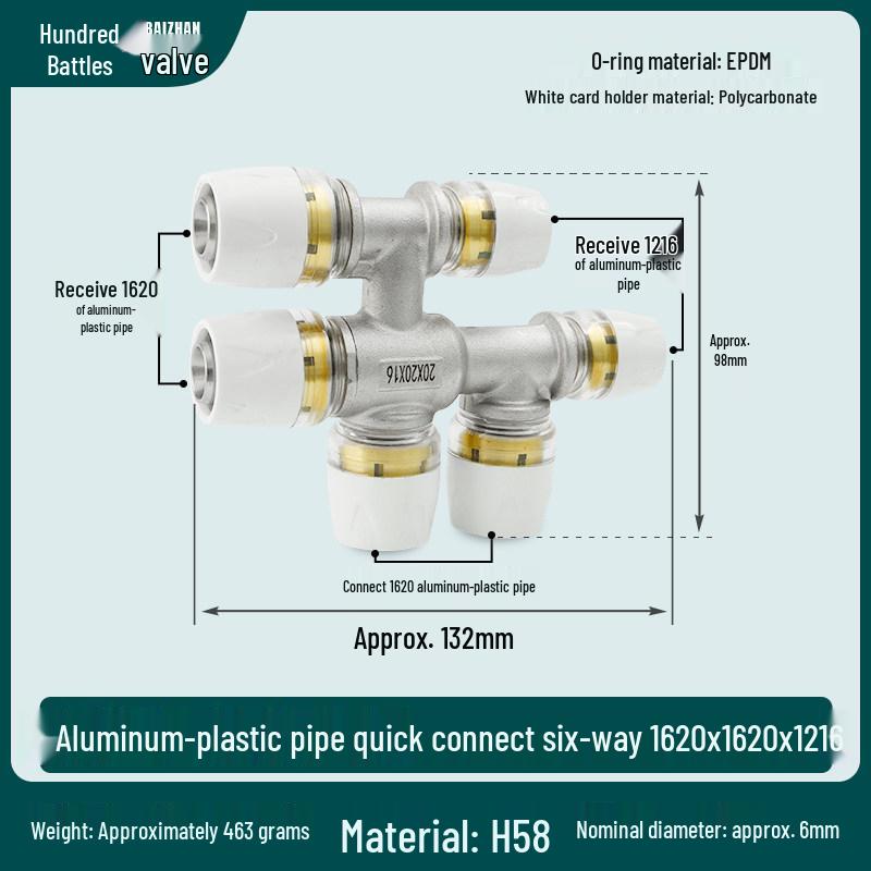 Aluminum-Plastic Pipe Joint Accessories for PERT Floor Heating 1216 & 2025 Quick-Connect Geothermal Pipe Repair