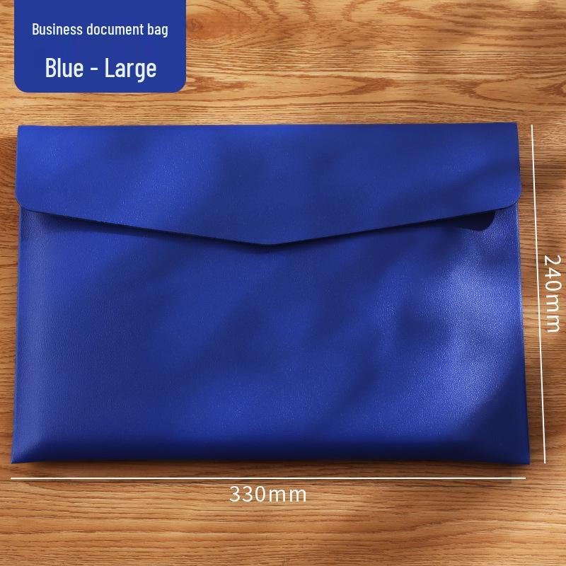 Large Capacity A4 Leather File Bag - Multifunctional Business Office Folder