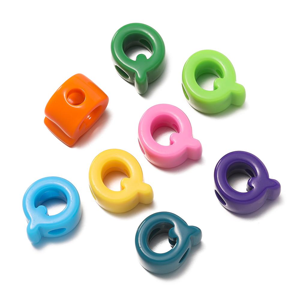 5Pcs A-Z Acrylic Big Hole Letter Beads Mix Colour Loose Spacer Beads for Making Key Chain Bracelet DIY Craft Jewelry Accessories
