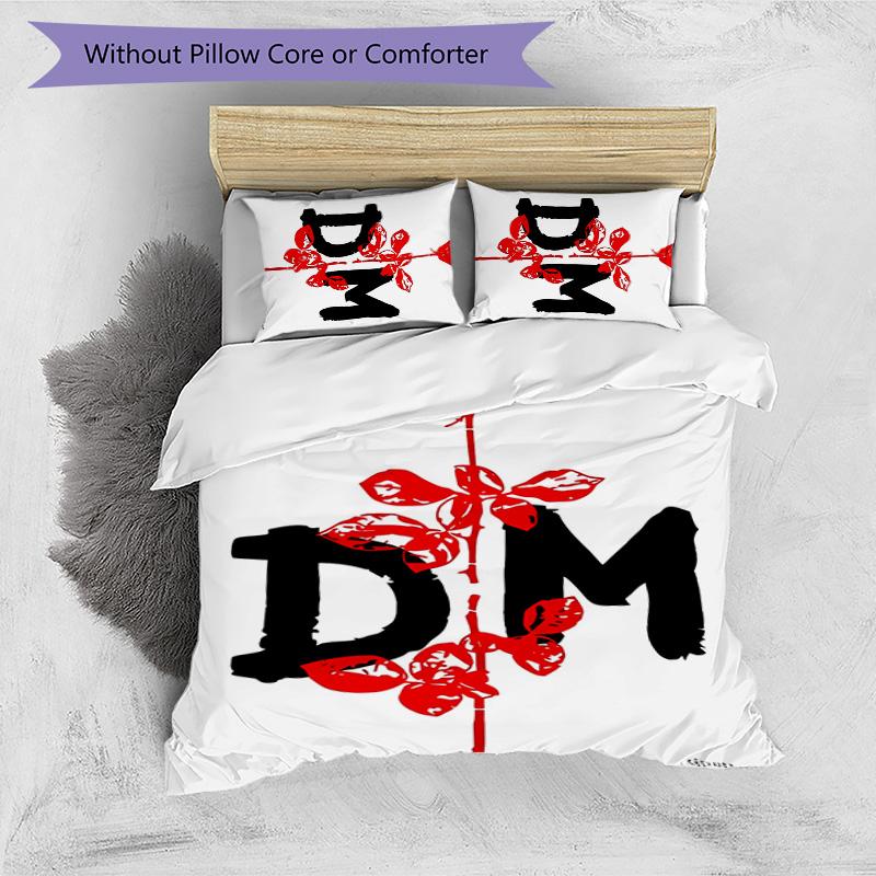 3pcs Depeches Band Mode pattern bedding set duvet cover set includes duvet cover &pillowcases, perfect all season bedroom decoration & gift