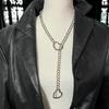 Stylish Heart Pendant Necklace with Adjustable Chain Wedding Party Jewelry Gift