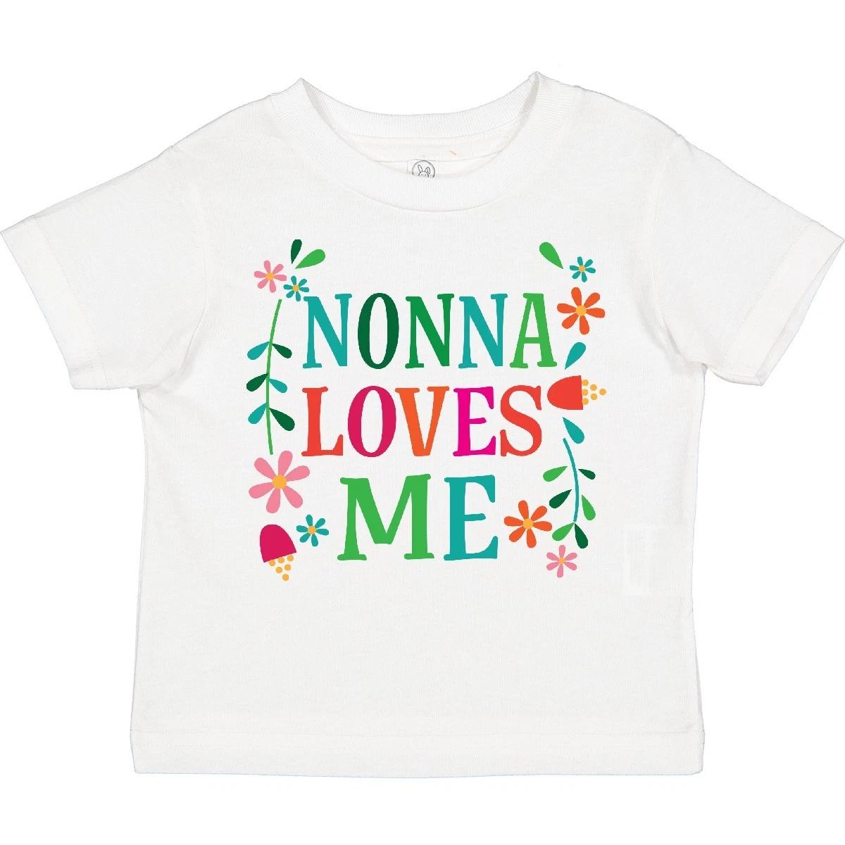 Inktastic Nonna Loves Me Granddaughter Toddler T-Shirt Girls Grandkids Clothing 120