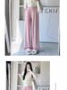 Women's High-Waisted Striped Drawstring Pants, Petite Size, Soft Wide-Leg, Perfect for Spring and Autumn