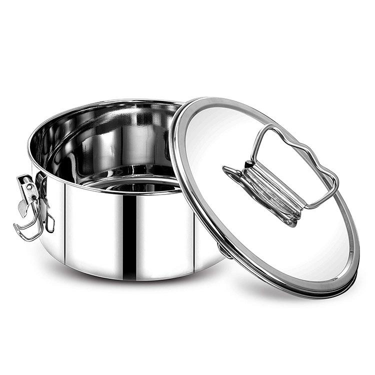 Edelstahl Flanform 1,5qt Runde Flanera Backform Wiederverwendbare Käsekuchenform Tragbares Haushaltsküchen-Kuchen-Dessert-Backwerkzeug
