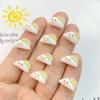 30Pcs New Cute Resin Mini Rainbow, Moon, Stars and Clouds Flat Back Manicure Parts Embellishments For Hair Bows