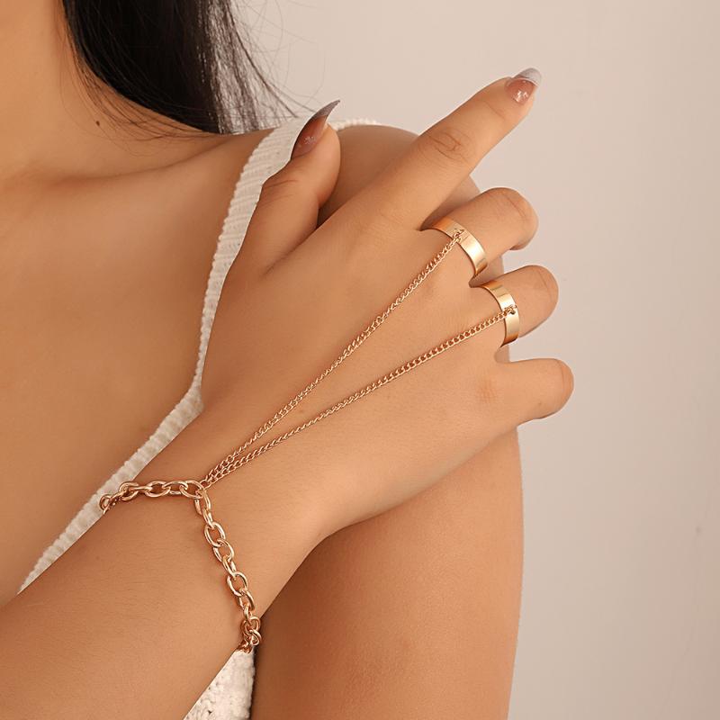 Gold Großer Kristall Ring Armband Für Frauen Handgelenk Kette Schmuck Handrücken Kette