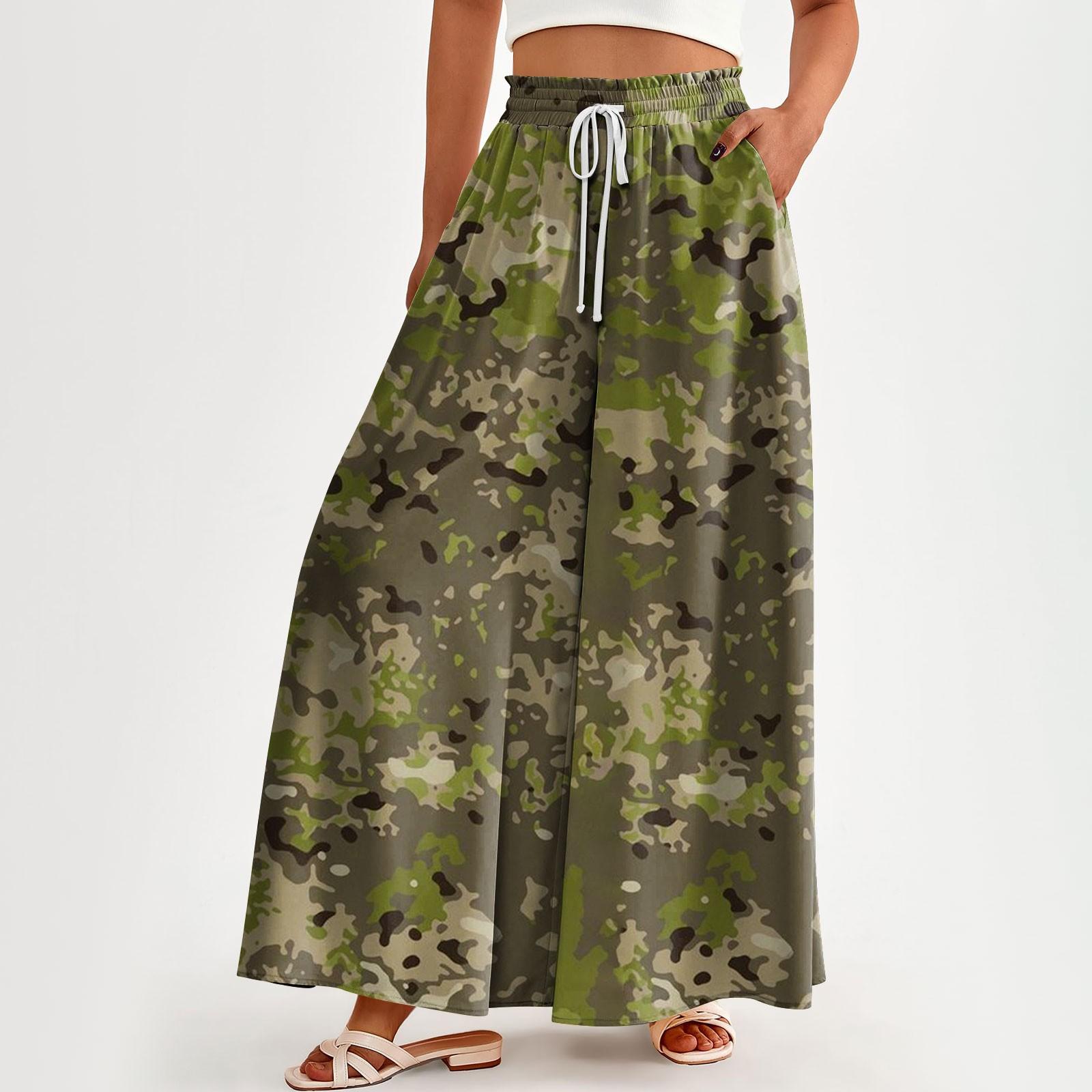 

Женские брюки с высокой талией, широкие, повседневные, струящиеся брюки-палаццо, клетчатые брюки с карманом XL