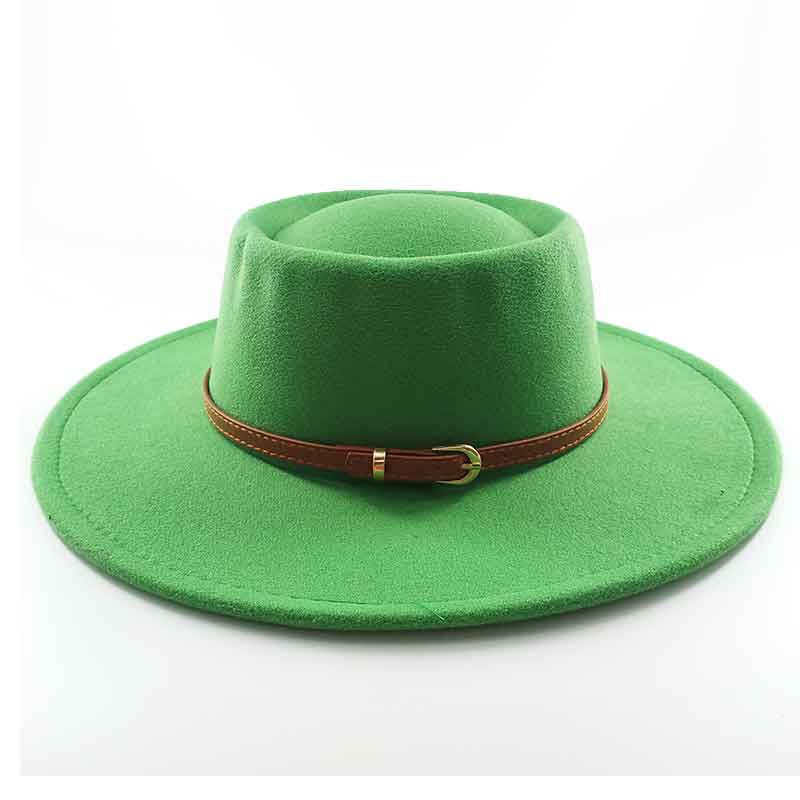 Fedora Hat for Women Men Flat Top Concave Design Autumn Winter Bow Tie Jazz Hat Colorful Unisex Fedora Wide Brim Hat Panama 2022