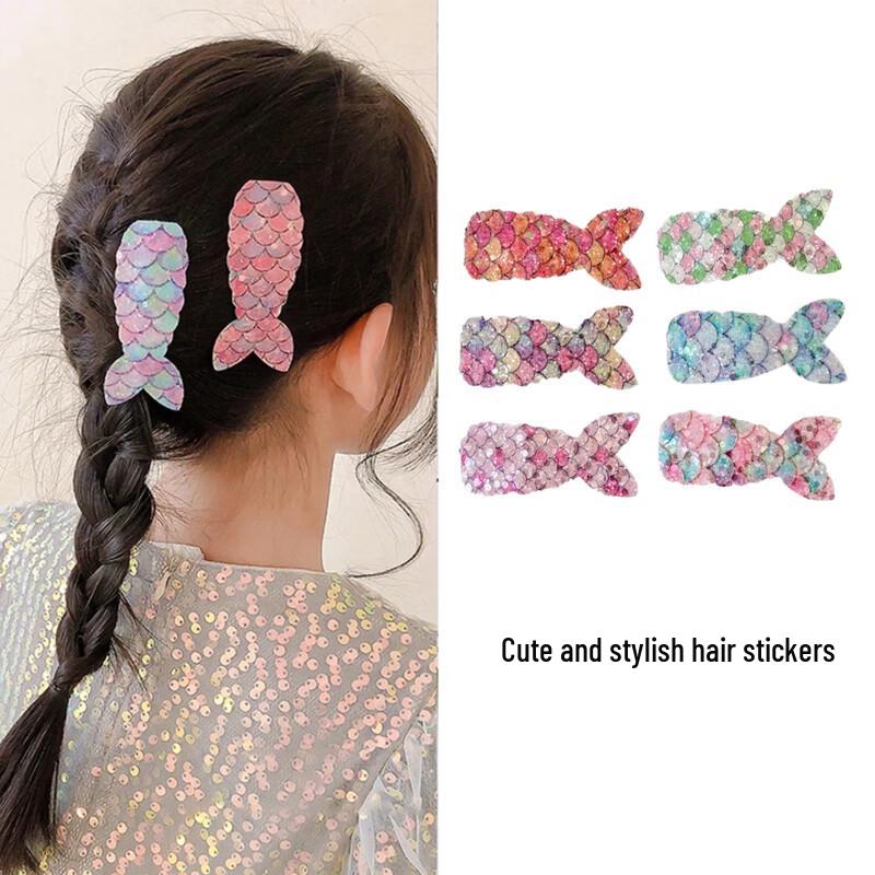 CHIMERA Kids Glitter Mermaid Tail Hair Clips, 6-Piece Set 6-piece Set