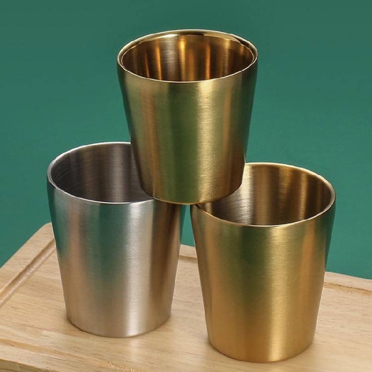 Set of 4 Double Wall Insulated Drinking Cups Stainless Steel Mugs for Outdoor Use Heat Resistant Stackable Coffee Cup
