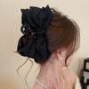 Korean Fashion Bow Hair Clips for Women Acrylic Cloth Hairpin Claw Large Shark Clip Elegant Temperament Hair Accessories New