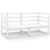 Garden Corner Sofa - VIDAXL - White - Solid Pine Wood - 2 Pieces - 4 People