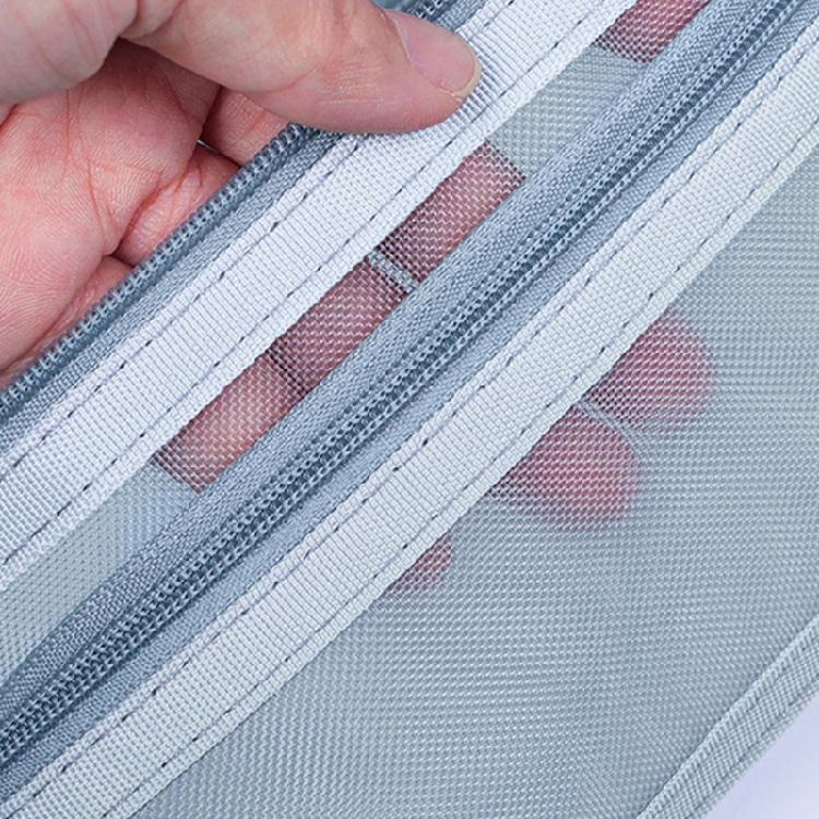 High Capacity Pen Bag Clear Mesh Pencil Case Double Layered Pen Organizers Art Supplies Organizers Travel Cosmetic Bag