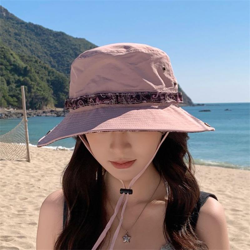 Ethnic Style Western Cowboy Hat Fisherman Hat Men's and Women's Summer Sun Protection Visor Hat UV Protection Mountaineering Hat