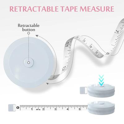 Mini Tape Measure Double Scale Ruler Plastic Roll Tape Accurate Measurement for Weight Loss Body Measurement Sewing Tailor Craft